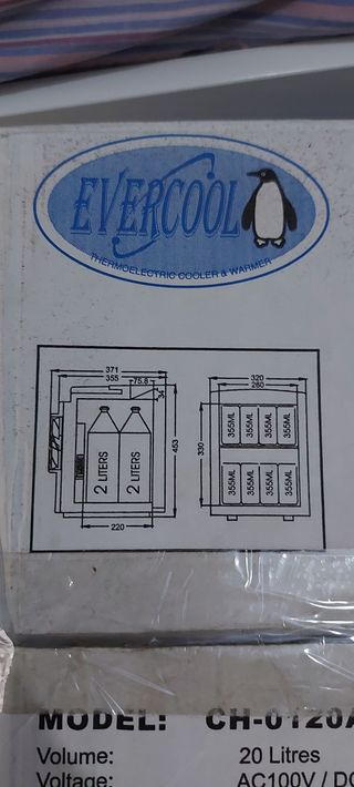 Mini frigorífico / nevera portátil Evercool 20 L H