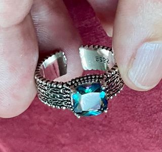 Anillo Plata 925 con Piedra Multicolor