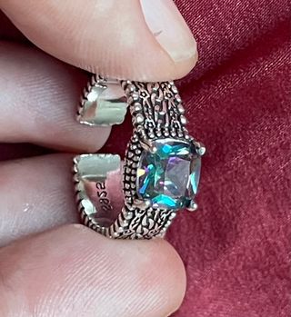 Anillo Plata 925 con Piedra Multicolor