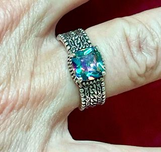 Anillo Plata 925 con Piedra Multicolor