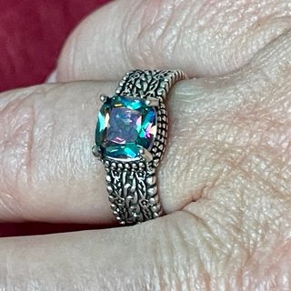 Anillo Plata 925 con Piedra Multicolor