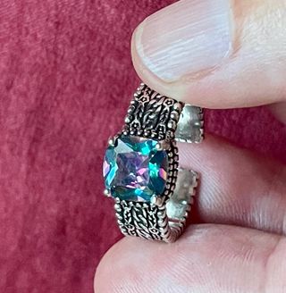 Anillo Plata 925 con Piedra Multicolor