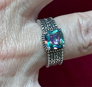 Anillo Plata 925 con Piedra Multicolor