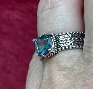 Anillo Plata 925 con Piedra Multicolor