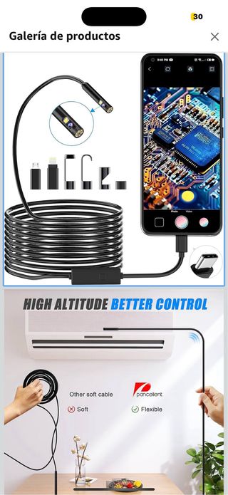 Pancellent Endoscopio 5M Cable Semirrígido