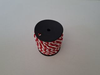 Rolo de Cordão / Franja 6mm Vermelho e Branco