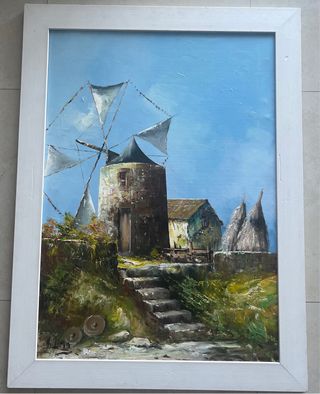 Pintura a óleo impressionista Moinho de Vento