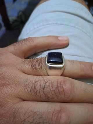 Anillo Plata 925 Piedra Azul