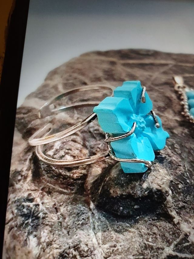 Set -Anello+ Ciondolo arg. 925 e pasta di turchese