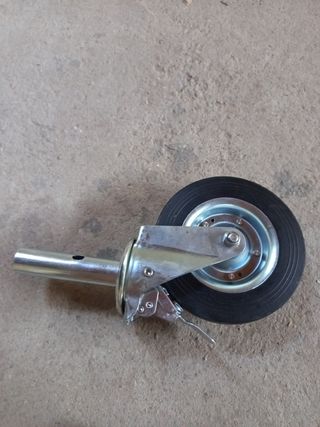 Rueda para andamio con freno y giratoria