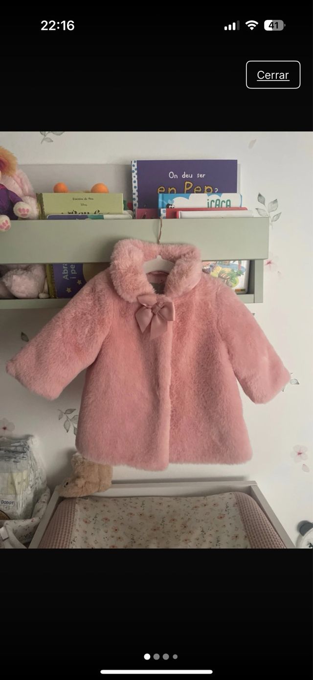 Abrigo rosa pelo coconut 9-12 meses