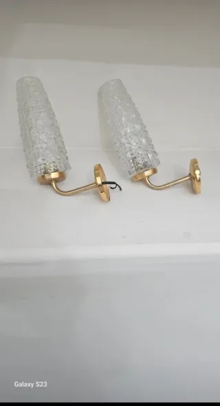 Applique vintage anni 60  ottone e vetro