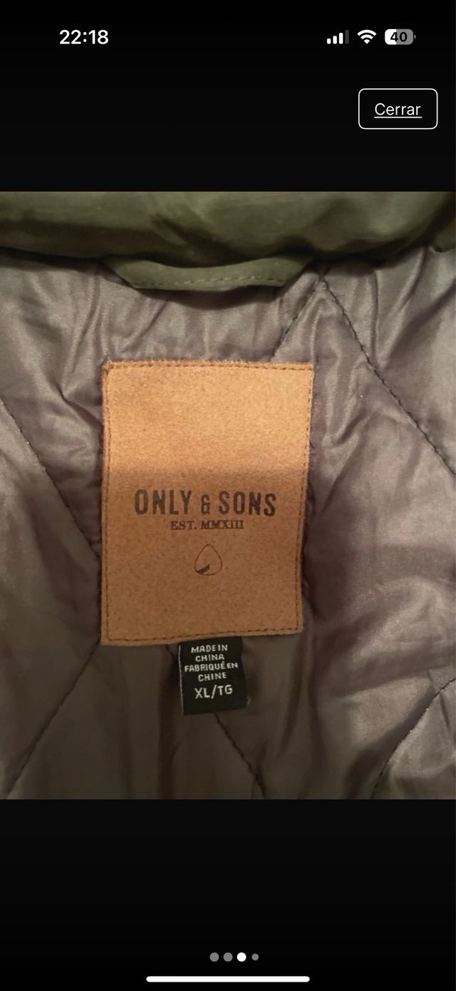 Abrigo Only verde hombre XL