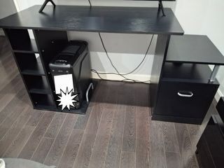Escritorio Negro Madera y Metal
