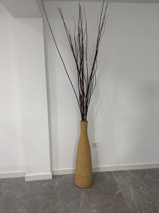 Jarrón Decorativo Bambú y Madera