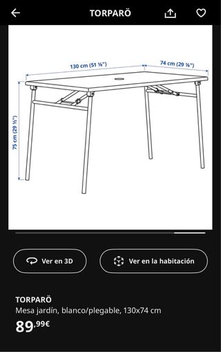 Comedor Exterior IKEA Blanco