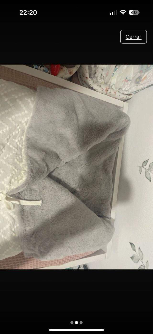 Saco bebé convertible en manta gris