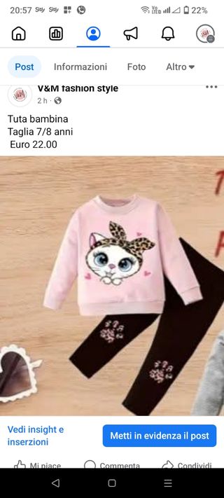 Tuta bambina 7/8 anni