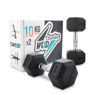 Mancuernas Thunder WOD 2x10kg Hexagonales