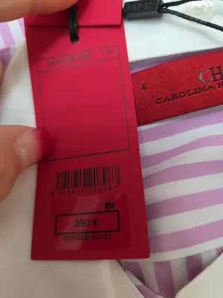 Blusa Carolina Herrera Rayas Rosas y Blancas