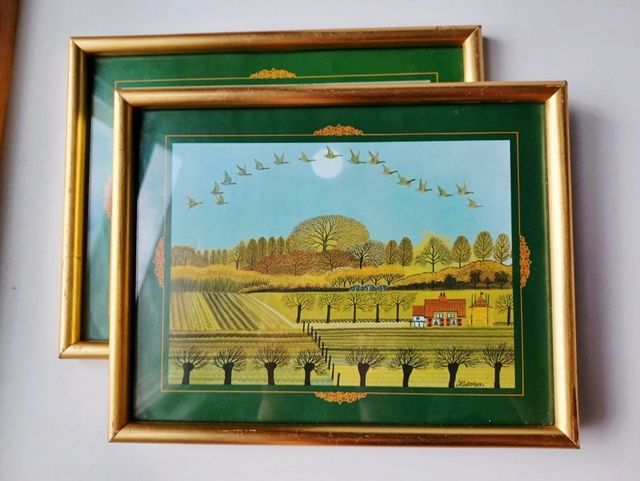 Juego 2 Marcos Madera Dorados Antiguos