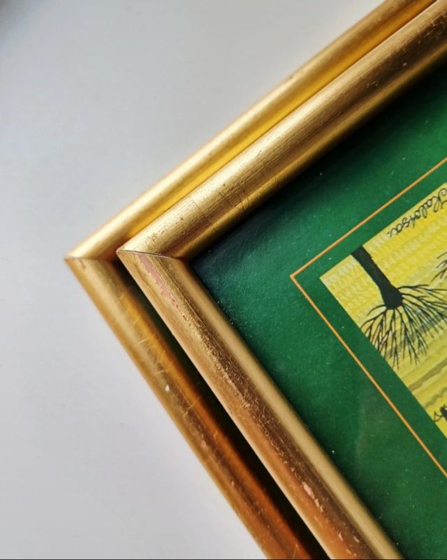Juego 2 Marcos Madera Dorados Antiguos