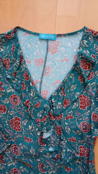 Vestido Hug&Clau verde estampado floral