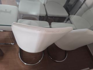 Mesa de comedor de cristal con 6 sillas