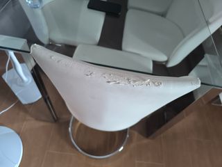 Mesa de comedor de cristal con 6 sillas