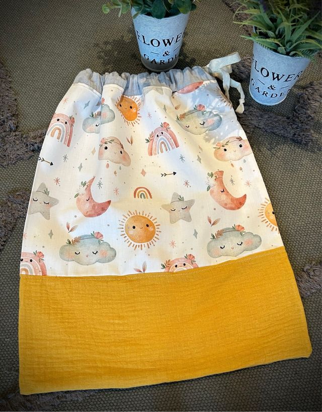 Saquito de tela hecho a mano