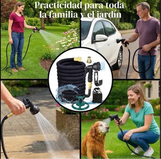 Manguera Extensible 15m + Pistola 8 Modos