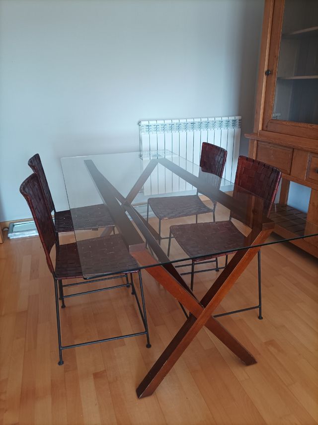 Silla Vintage Cuero y Hierro Forjado Becara