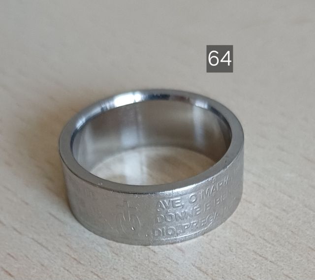 Anello Acciaio Ave Maria