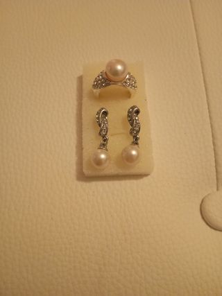 Conjunto Plata y Perla Natural