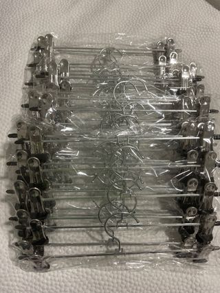 40 Perchas Pinza Metálicas Nuevas