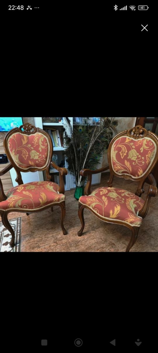 Pareja de sillones isabelinos