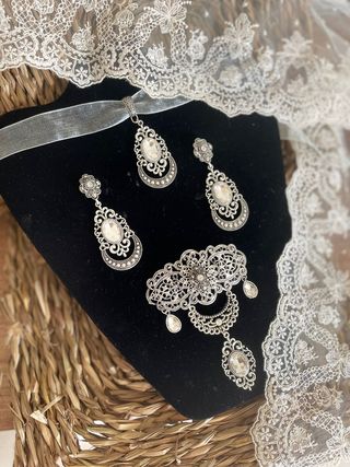 Aderezos Fallera Plata y Negro