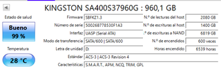 Disco Duro SSD Kingston 960GB