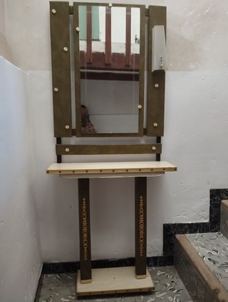 Mueble recibidor vintage madera y metal