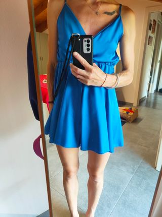 Vestito corto azzurro