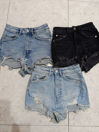 Shorts vaqueros desgastados