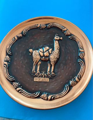Piatto decorativo Perù con lama