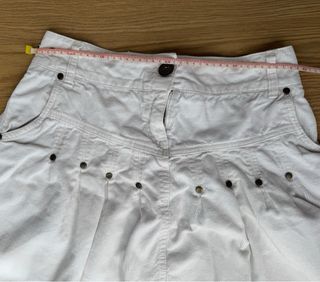 Falda pana blanca Stradivarius