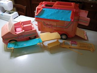 Camper Barbie con Cavallo horse trailer vintage 