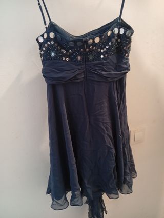 Vestido BCBGMAXAZRIA Azul con Pedrería