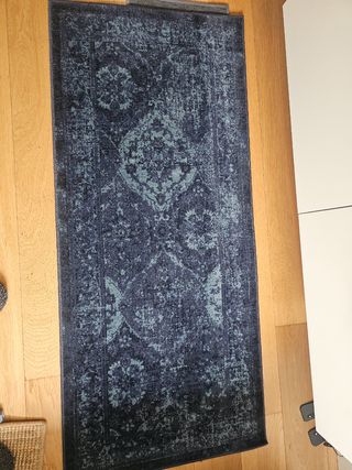 Alfombra estilo vintage azul y gris