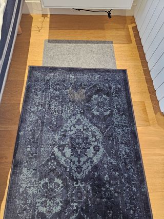 Alfombra estilo vintage azul y gris