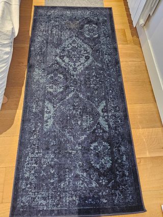 Alfombra estilo vintage azul y gris
