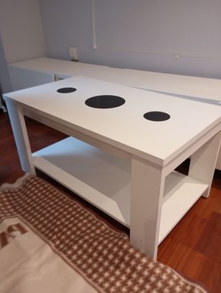 Mesa de centro elevable blanca