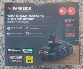 Pack bateria e carregador Parkside 12V - novo